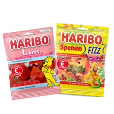 Haribo lovers, fruit rotella of zure spenen